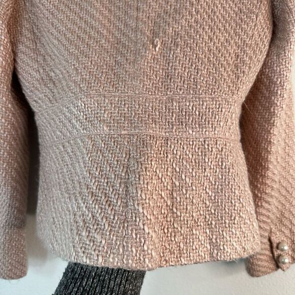 Vintage Y2K Pierre Cardin Pink Tweed Blazer Women’s 8P Preppy Coquette Pearls - Picture 4 of 8